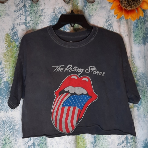 THE Rolling stones cut off t-shirt gray sz large - Picture 4 of 4